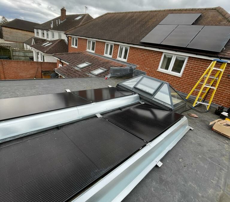 Solar Panels On A Flat Roof Photo